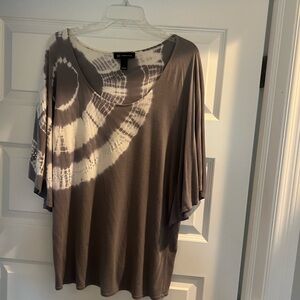 INC International Concepts Women's Brown Tie-Dye Blouse size L